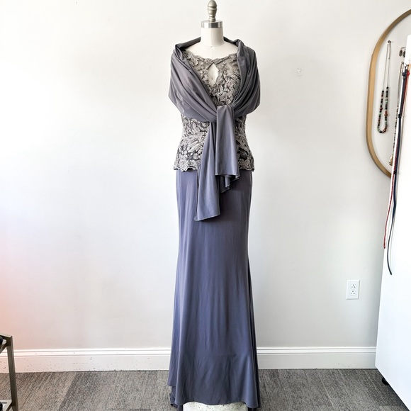 LAST CHANCE Montage • MOB Dress w/ Lace Peplum Bodice • 8 - Picture 5 of 8